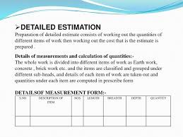 Detailed Estimation